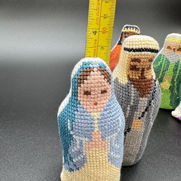 Christmas Nativity Scene handmade Cross Stitch Crafting 10 pcs Completed - Picture 5 of 5